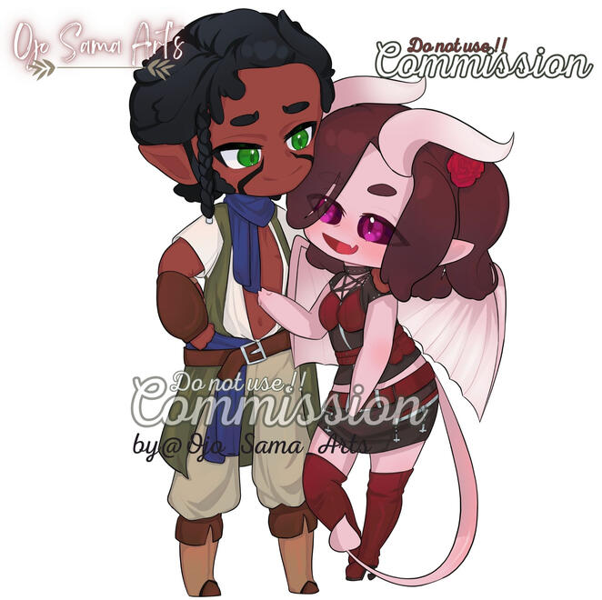 Commission couple chibi