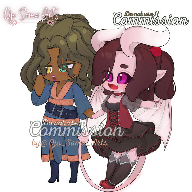 Commission couple chibi